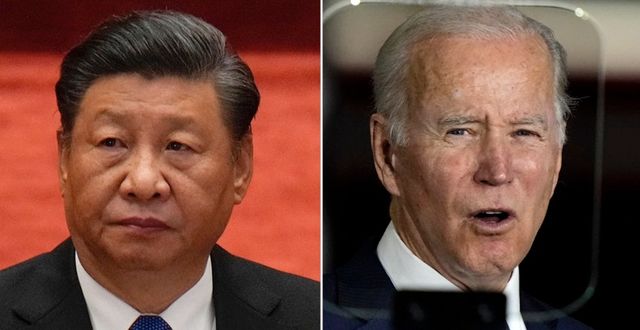 Xi Jinping och Joe Biden.  TT