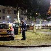 Polisen på plats i Hässleholmen i mars. Arkivbild.