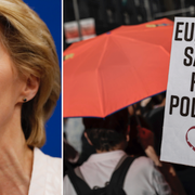 Ursula von der Leyen/bild från en demonstration i Madrid i slutet av juni.