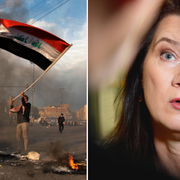 Demonstrant i Irak/Ann Linde.