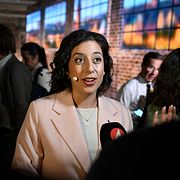 Simona Mohamsson efter en partiledardebatt, 17 augusti.