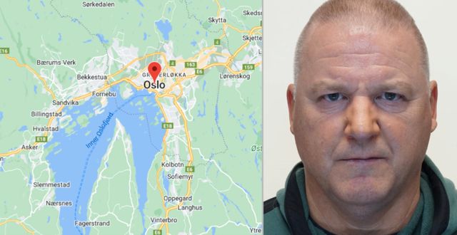 Stig Millehaugen (53) är efterlyst av polisen Handout fra Politiet / NTB, Google maps