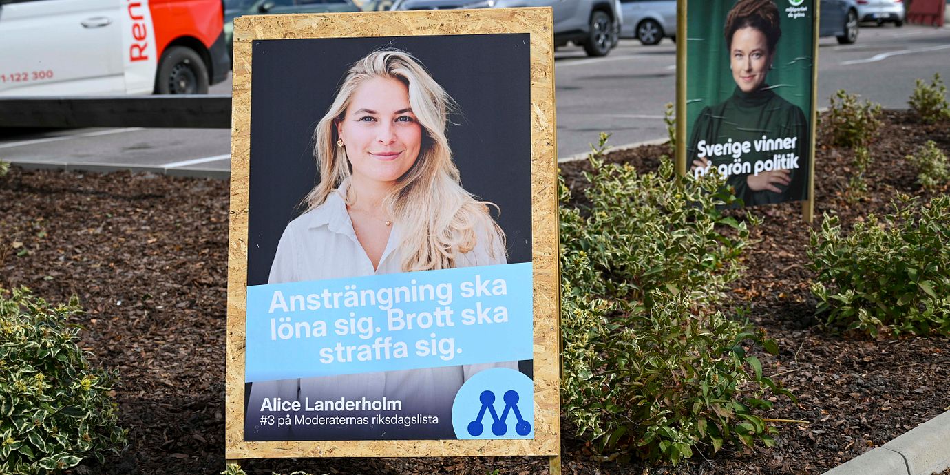 Valaffisch med Alice Landerholm.