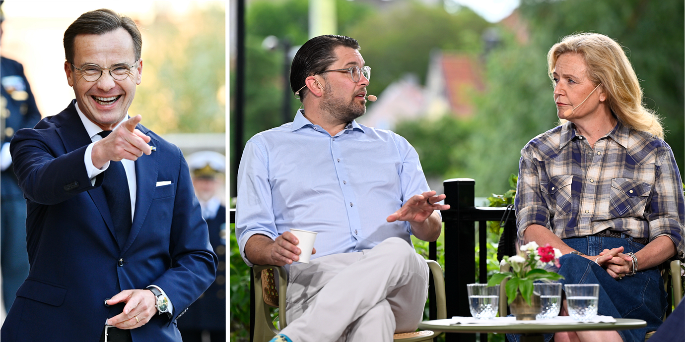 Ulf Kristersson (M), Jimmie Åkesson (SD) och Elisabeth Thand Ringqvist (C).