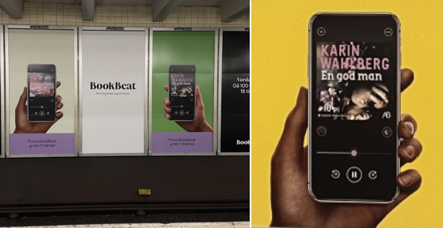 Bookbeats reklam i tunnelbanan i Stockholm. Privat