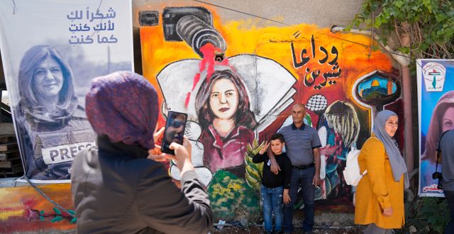 Väggmålning för Abu Akleh. Majdi Mohammed / AP
