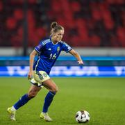 Filippa Angeldahl under matchen. 