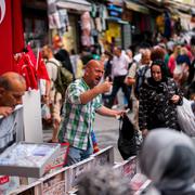 Marknad i Istanbul. Arkivbild. 