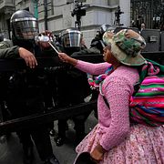 Demonstrant i La Paz, 27 maj.