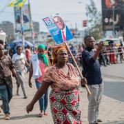 Kampanj till stöd för presidentkandidaten Denis Mukweke i Goma i östra Kongo, 2 december 2023. 