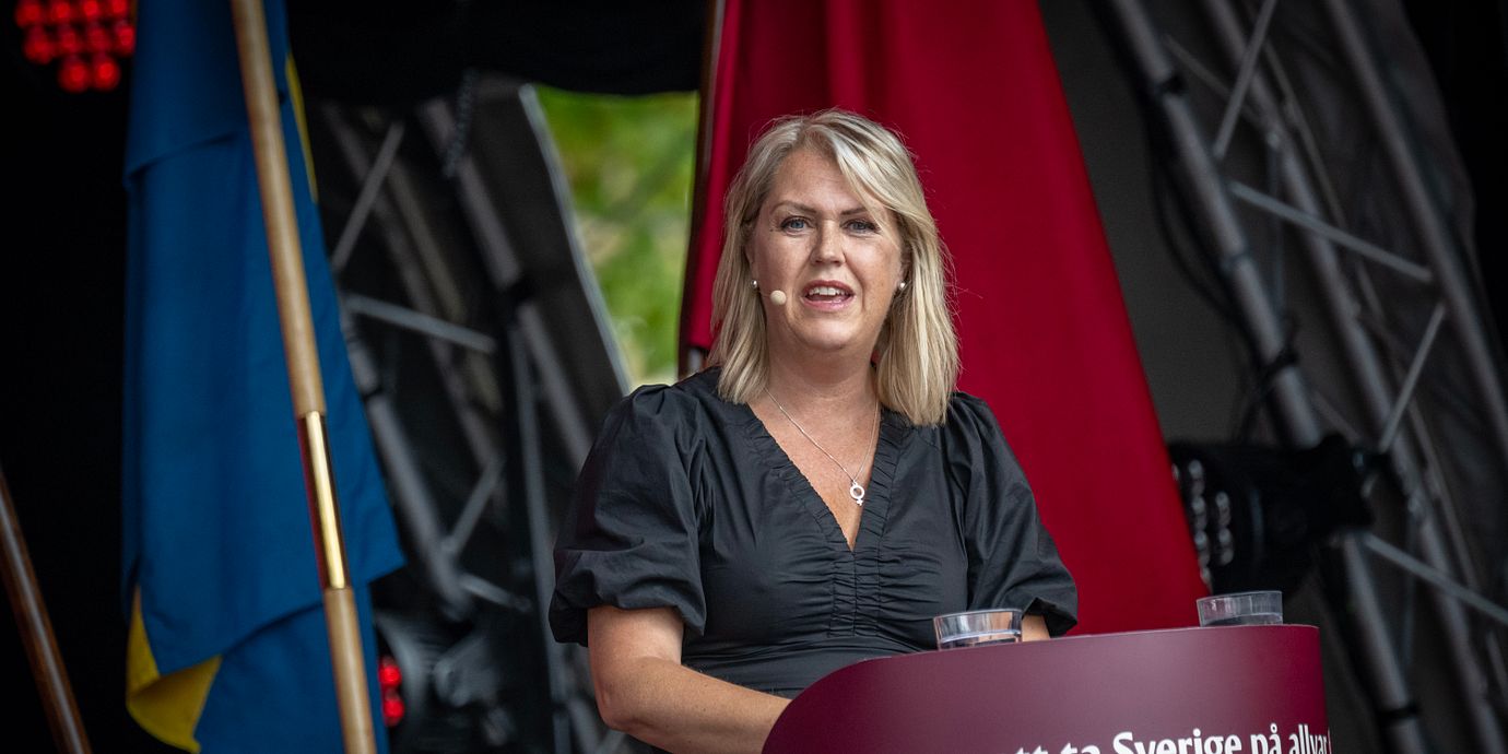 Socialdemokraternas gruppledare Lena Hallengren.