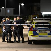 NORRKÖPING 20250904
Polis på plats efter att en explosion inträffat under natten till torsdagen vid en villa i Norrköping.
Foto: Pontus Stenberg / TT / kod 10081 
*** BETALBILD ***