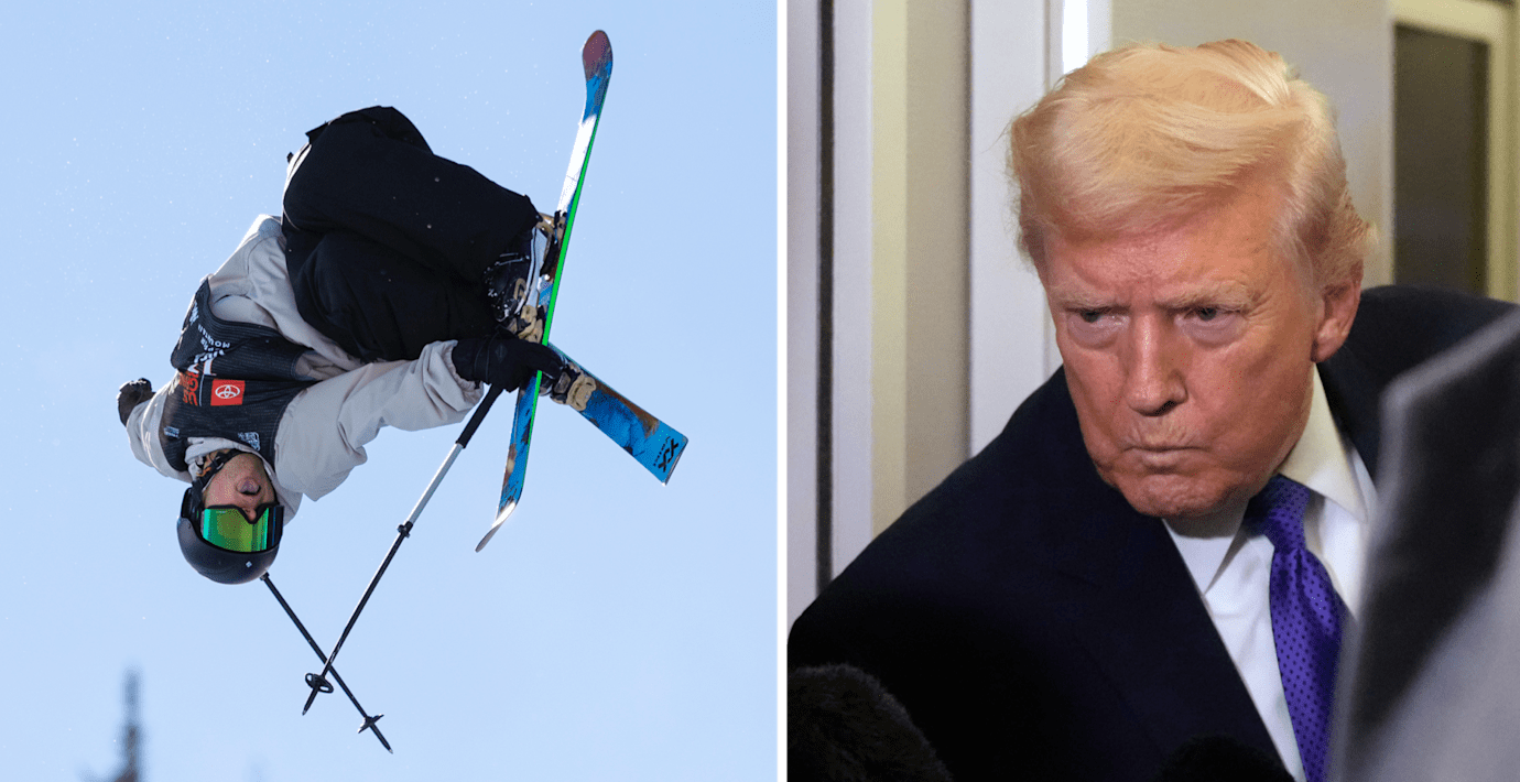 Hunter Hess 2022 och en bild på Donald Trump. 