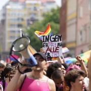 Spontant tåg efter att pride i Oslo ställts in, 25 juni 2022. 