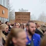 Manifestation mot Millennium i Borås i november. 