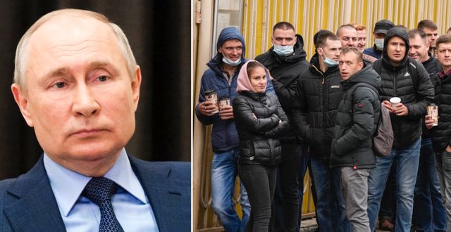 Putin, köande till vallokal i Moskva. TT