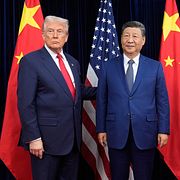 Donald Trump och Xi Jinping.
