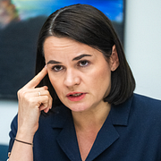 USA:s president Donald Trump och den belarusiska oppositionsledaren Svetlana Tichanovskaja.