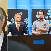 Emerich Roth/SD-ledaren Jimmie Åkesson i mitten.