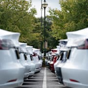 Teslabilar. Arkivbild.