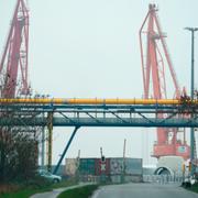 Gasledningar vid den planerade LNG-terminalen i Brunsbüttel i norra Tyskland.