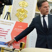 Natos generalsekreterare Mark Rutte under ett besök i Vita huset.