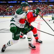 Färjestads Michael Lindqvist och Malmö Redhawks Kim Rosdahl