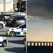 Stor dansk polisinsats i samband med att Öresundsbron stängdes av.