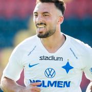 IFK Norrköpings Sead Haksabanovic jublar efter sitt mål mot Östersund i slutet av juni.