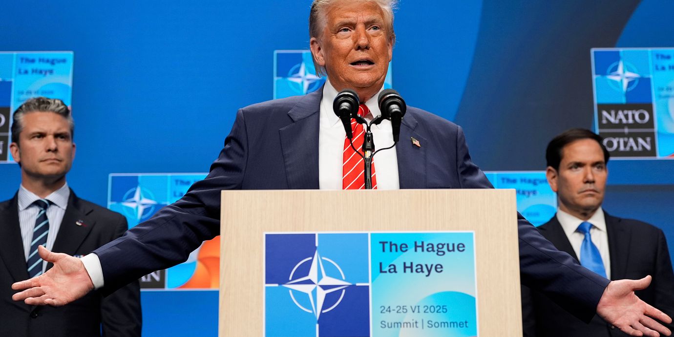USA:s president Donald Trump under Natotoppmötet i Nederländerna 2025.