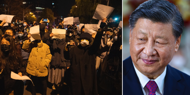 Demonstrationer i Peking/President Xi Jinping. TT