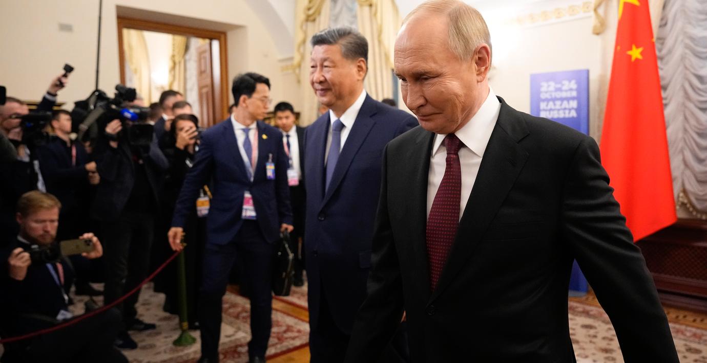 Xi och Putin på Brics-mötet i Kazan.