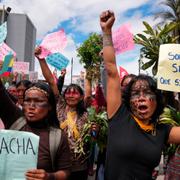 Demonstranter i Quito.