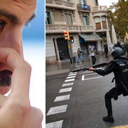 Gerard Piqué, polisinsatsen i Barcelona.