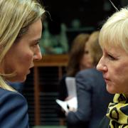 Wallström och EU:s utrikespolitiska chef Federica Mogherini