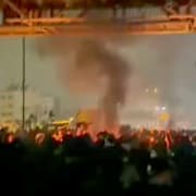 Demonstrationer i Iran syns på ett videoklipp som laddats upp på sociala medier.