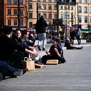 Hämtpizza i Gamla stan i Stockholm våren 2025.