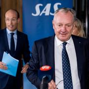 SAS vd Anko van der Werff och ordförande Carsten Dilling när de nya storägarna presenterades i oktober.