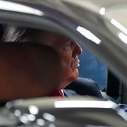 Donald Trump i Michigan på måndagen.
