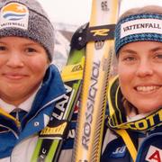 Anja Pärsson och Pernilla Wiberg, 1999. 