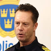 Max Åkerwall, biträdande polisområdeschef i Stockholm syd, under en pressträff i polishuset på Kungsholmen angående den kvinna som försvann från pendeltågsstationen i Rönninge under natten på annandagen. 