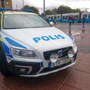 Polis på plats på Drottningtorget i Göteborg.