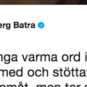 Skärmdump från Twitter.