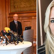 Handelsbankens ordförande Pär Boman och nye vd:n Anders Bouvin vid dagens presskonferens, Carolina Neurath.