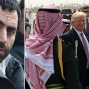 Özz Nûjen till vänster. Donald Trump i Saudiarabien till höger 