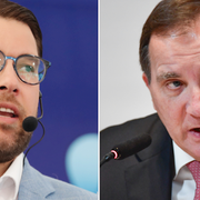 Jimmie Åkesson (SD) och Stefan Löfven (S). Arkivbilder.