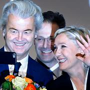 Geert Wilders tillsammans med Marine Le Pen, ledare för Nationella Fronten i Frankrike.