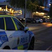 Polis på plats i Boländerna i centrala Uppsala.