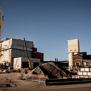 Bygget av SSAB:s elektriska stålverk.