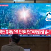 Sydkoreansk tv visar Nordkoreas robotar.